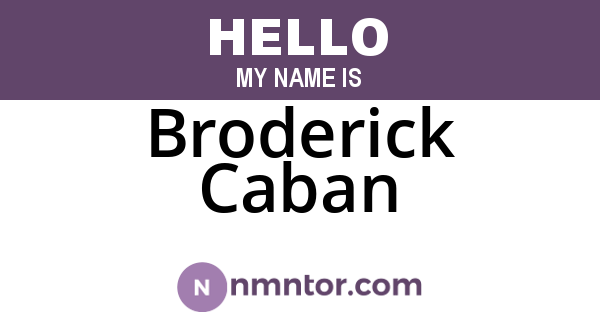 Broderick Caban