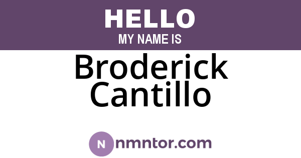 Broderick Cantillo