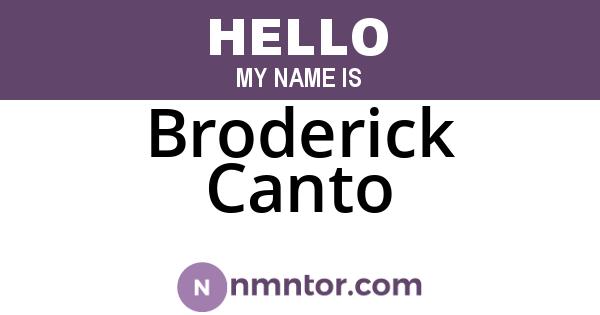Broderick Canto
