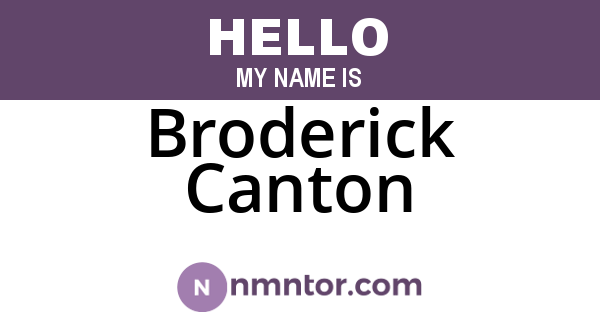 Broderick Canton