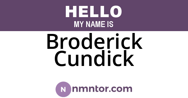 Broderick Cundick