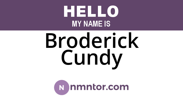 Broderick Cundy