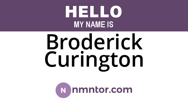 Broderick Curington