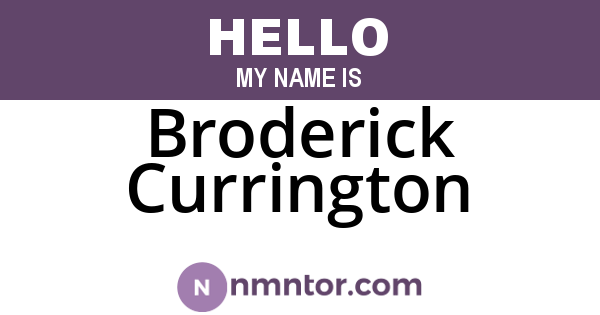 Broderick Currington
