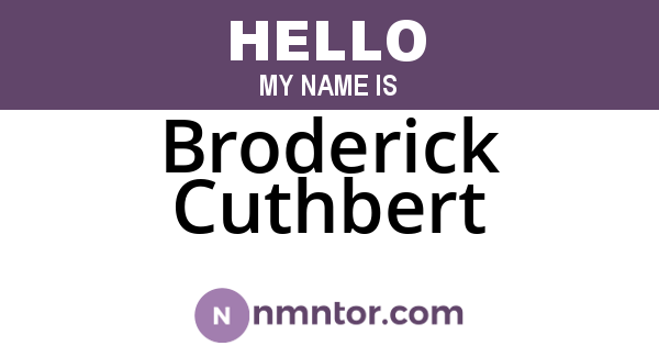Broderick Cuthbert