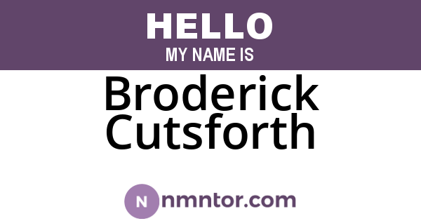 Broderick Cutsforth
