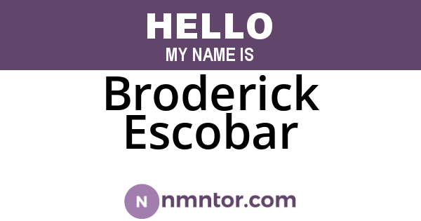 Broderick Escobar
