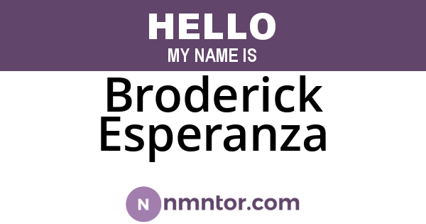 Broderick Esperanza