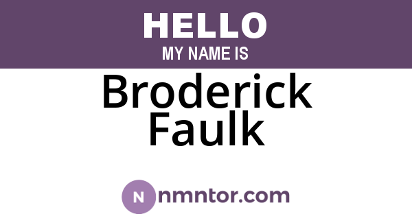 Broderick Faulk