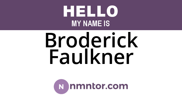 Broderick Faulkner