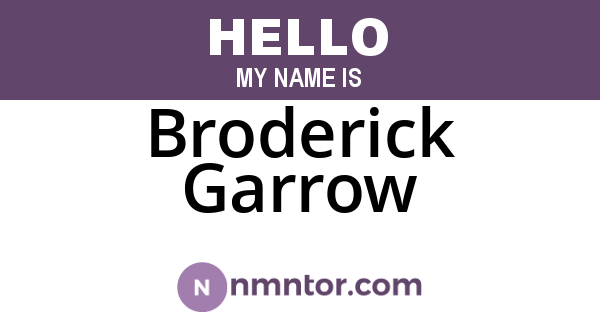 Broderick Garrow