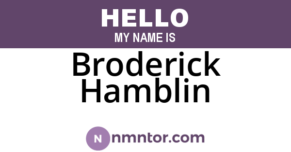 Broderick Hamblin