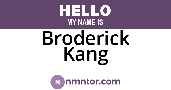 Broderick Kang