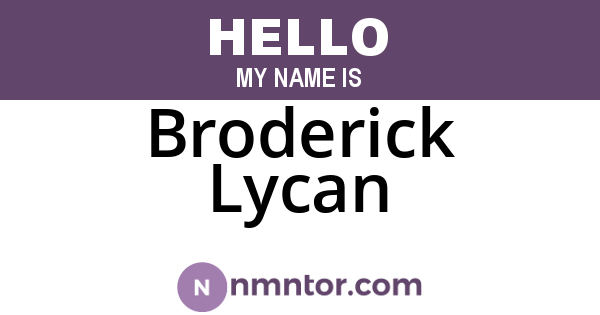 Broderick Lycan