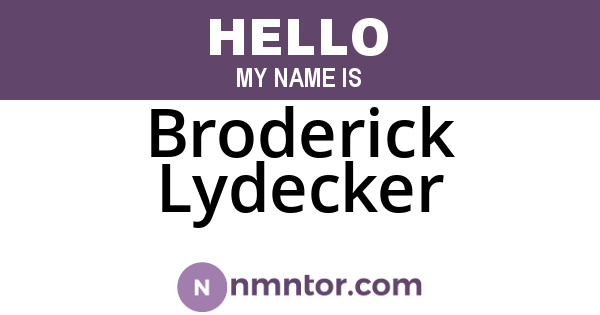 Broderick Lydecker