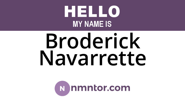 Broderick Navarrette