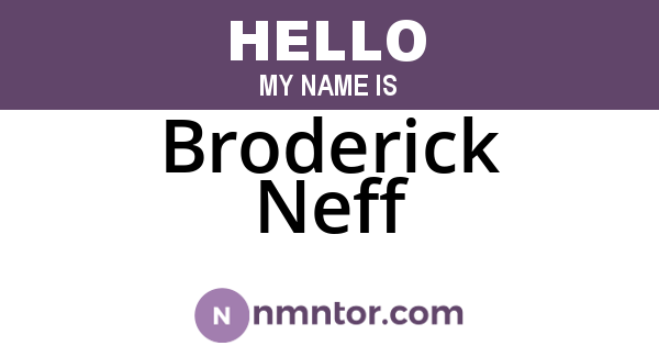Broderick Neff