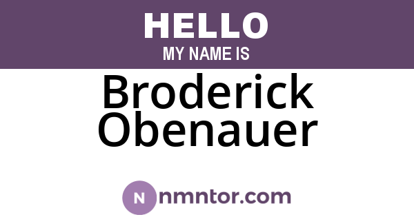 Broderick Obenauer