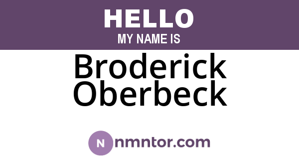 Broderick Oberbeck