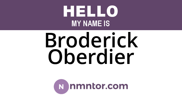 Broderick Oberdier