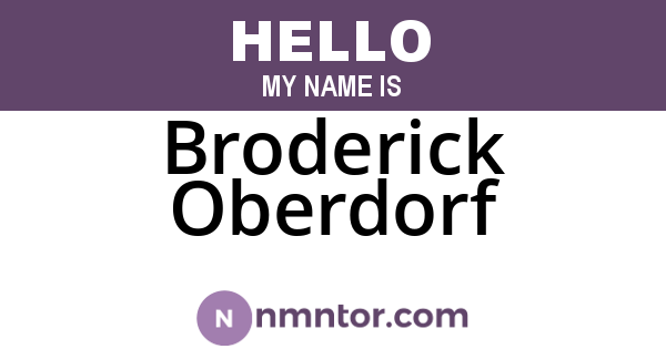 Broderick Oberdorf