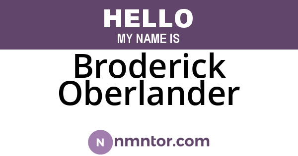 Broderick Oberlander
