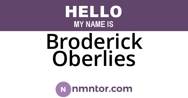 Broderick Oberlies