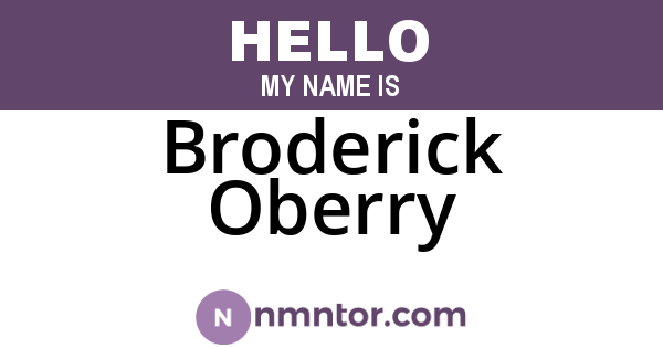 Broderick Oberry