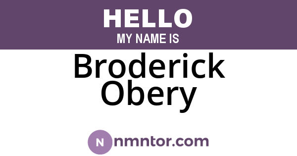 Broderick Obery