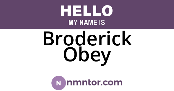 Broderick Obey