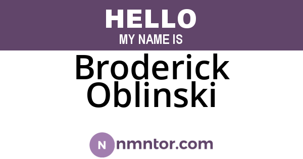 Broderick Oblinski