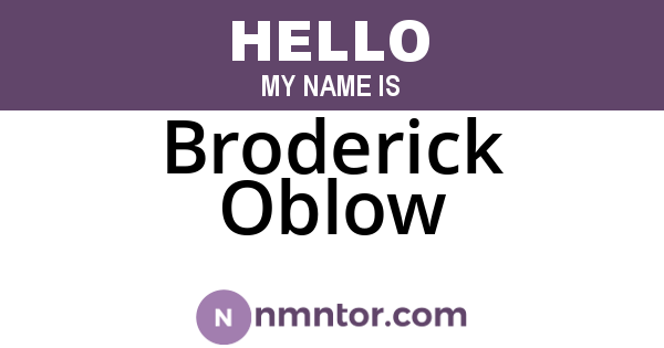 Broderick Oblow