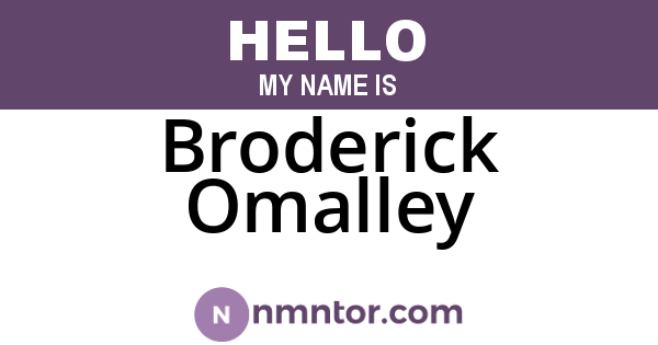 Broderick Omalley