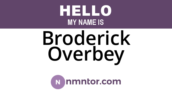 Broderick Overbey