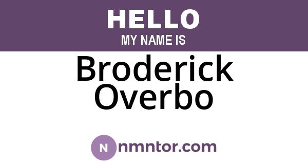 Broderick Overbo
