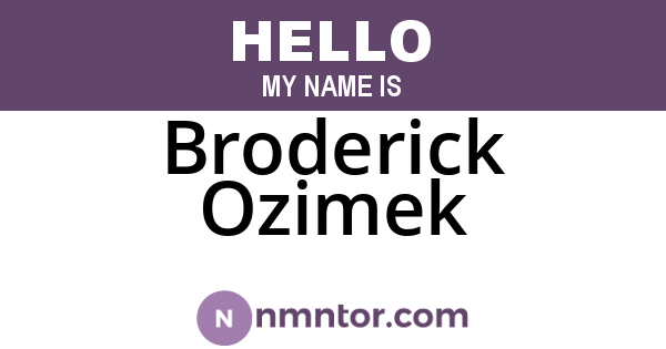 Broderick Ozimek