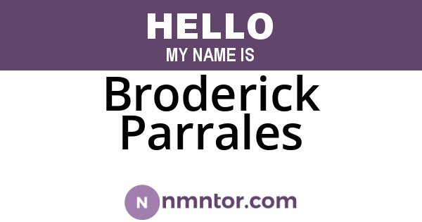 Broderick Parrales
