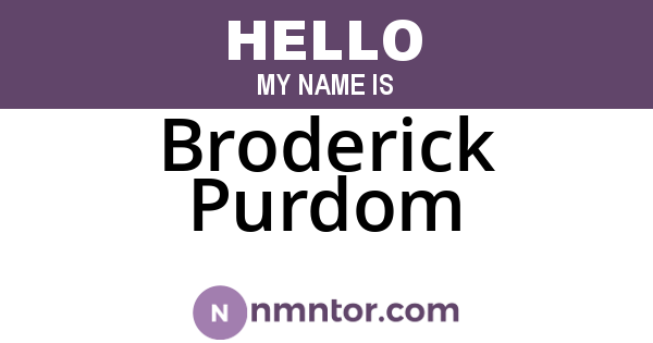 Broderick Purdom