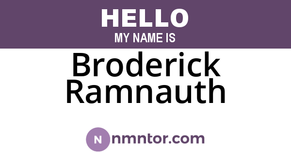 Broderick Ramnauth