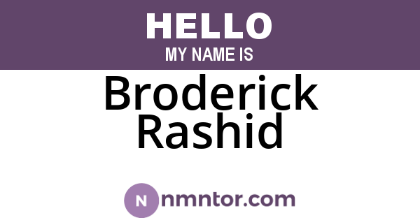 Broderick Rashid
