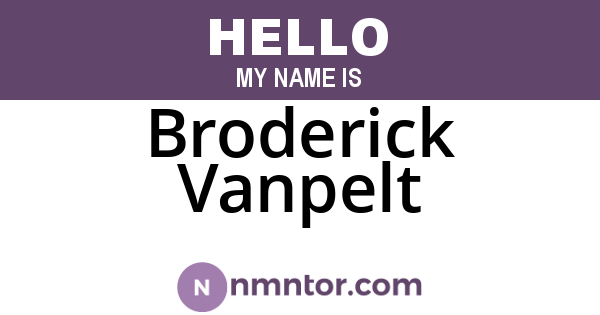 Broderick Vanpelt