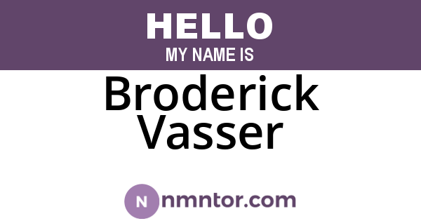 Broderick Vasser