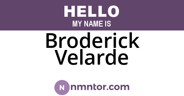 Broderick Velarde