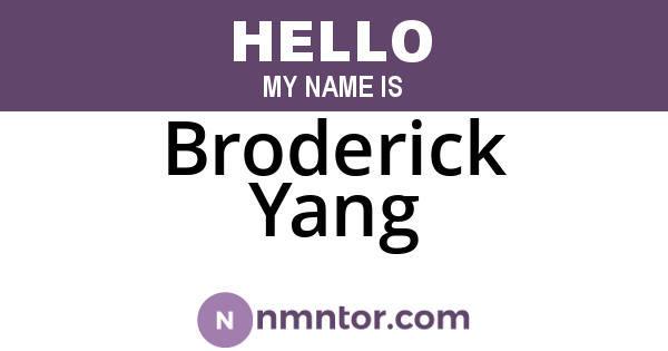 Broderick Yang