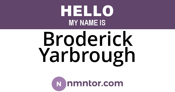 Broderick Yarbrough