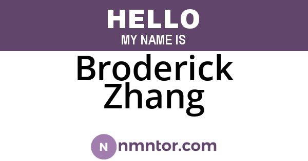 Broderick Zhang