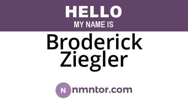 Broderick Ziegler
