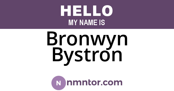 Bronwyn Bystron