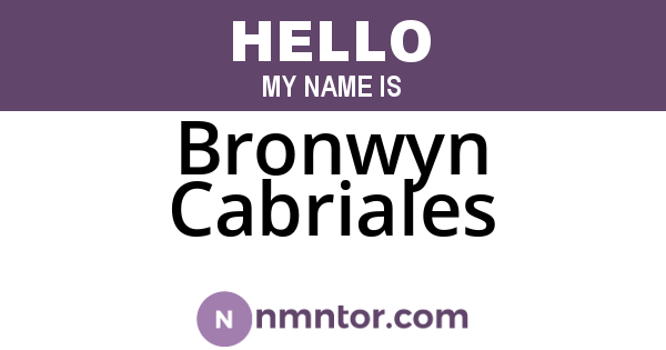 Bronwyn Cabriales