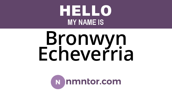 Bronwyn Echeverria